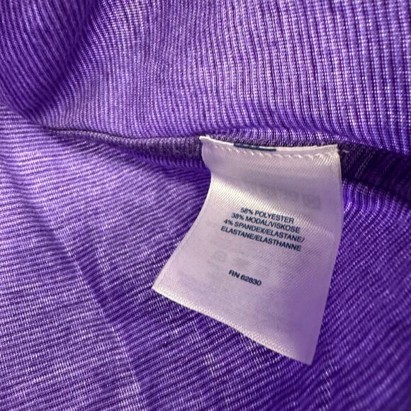 Lands' End Size Large 14-16 Tank Top Purple Striped Curved Hem‎ Shirt Blouse - Picture 6 of 6